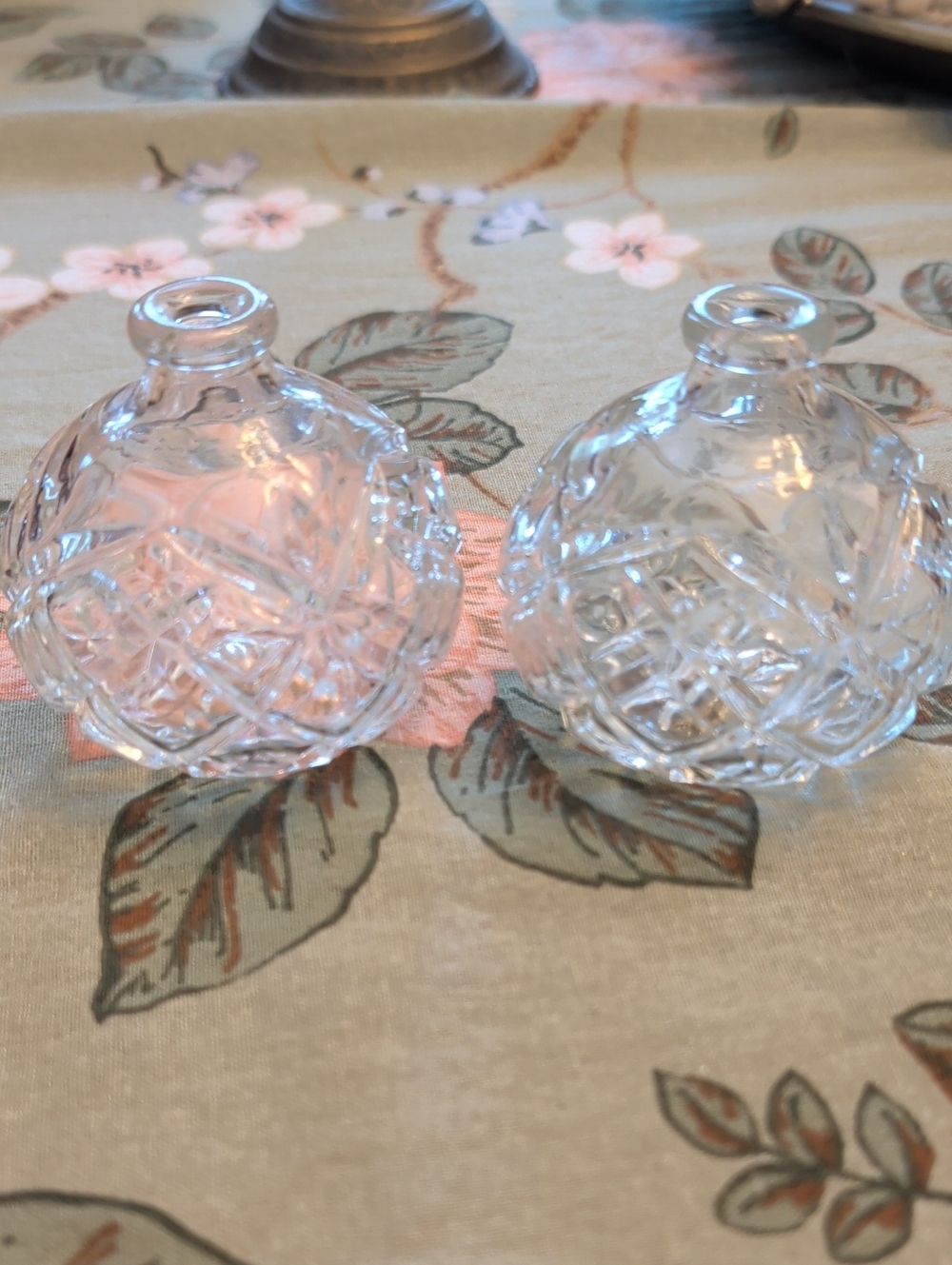 Clear Cut Glass Liquid Oil Candle (Set of 2)